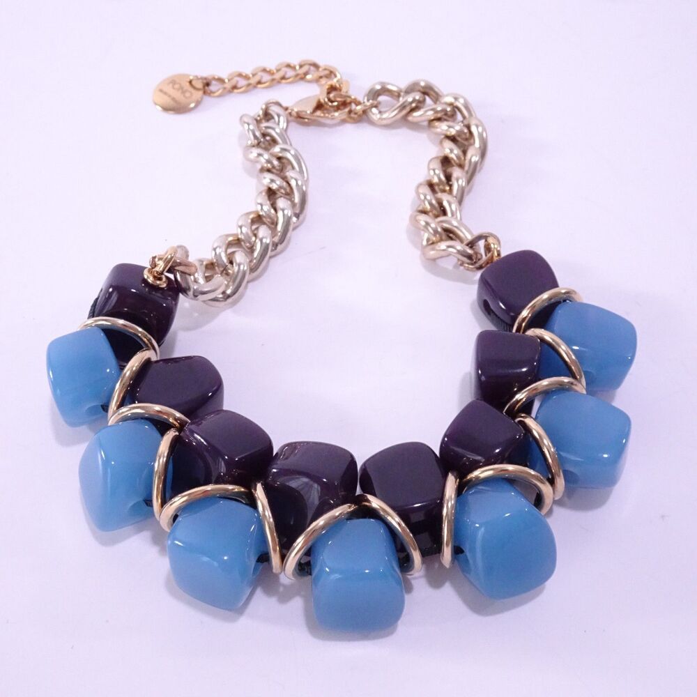 Pono By Joan Goodman Women's Resin Block Color Block Statement Necklace NWOT 498 - Picture 7 of 7